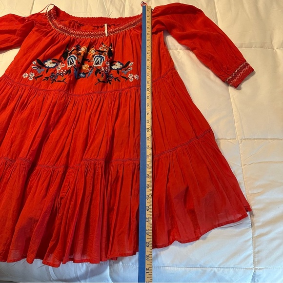 FREE PEOPLE SUNBEAMS EMBROIDERED BOHO MINI DRESS SIZE Medium (B3 - Picture 7 of 11